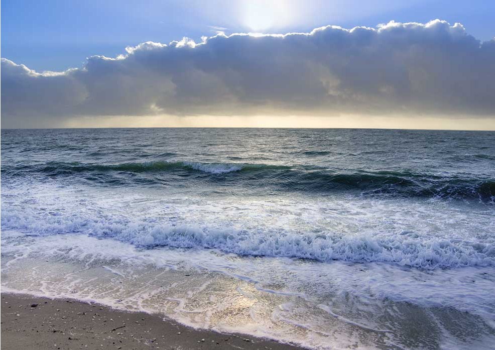 Atlantic waves under a dramatic cloudbank