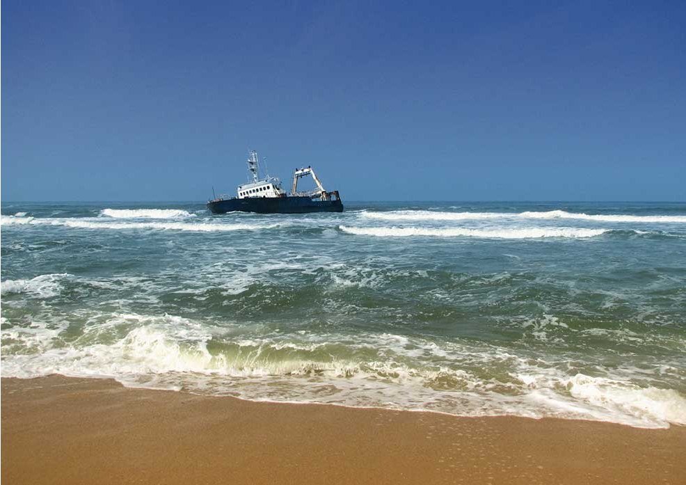 Zeila shipwreck on the beach north of Swakopmund